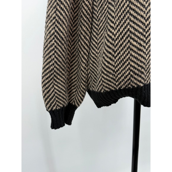 Women's Chevron Mock Neck Ribbed Cold Shoulder 2X Sweater Y2K Edgy Grunge Winter - Picture 9 of 14